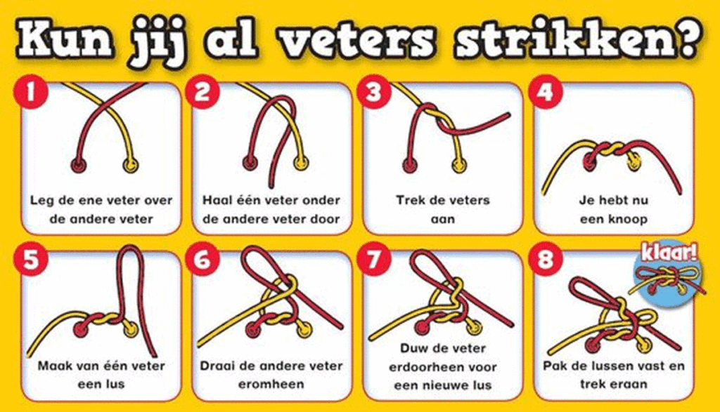 Hoe leer je veters strikken?